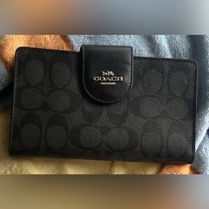 Coach Signature Black Tech Phone Wristlet
